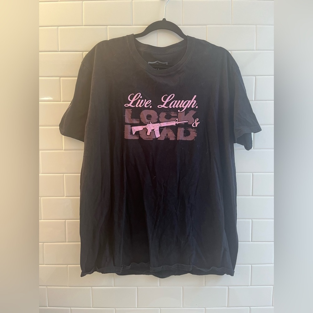 Love laugh locked and loaded Shield Republic Size: XL​